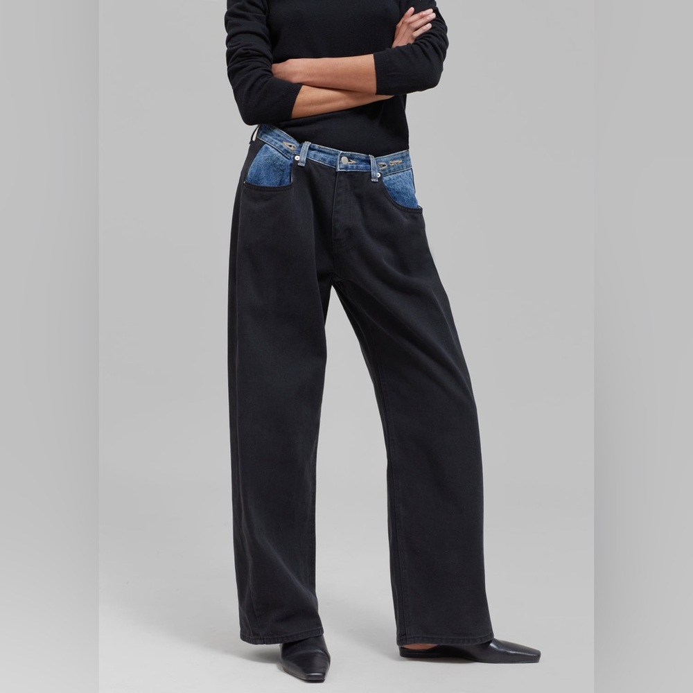 The Frankie Shop Hayla Contrast Denim Pants
